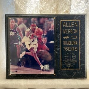 Allen Iverson #3 Philadelphia 76ers Black and Gold Plaque